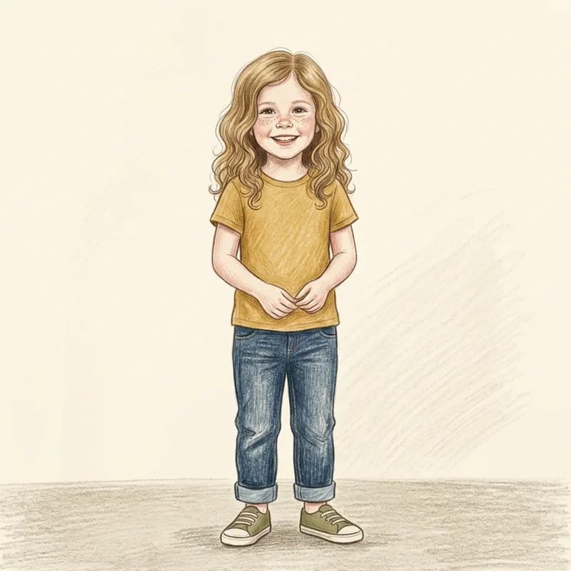 Lena as a character in the Colored Pencil style