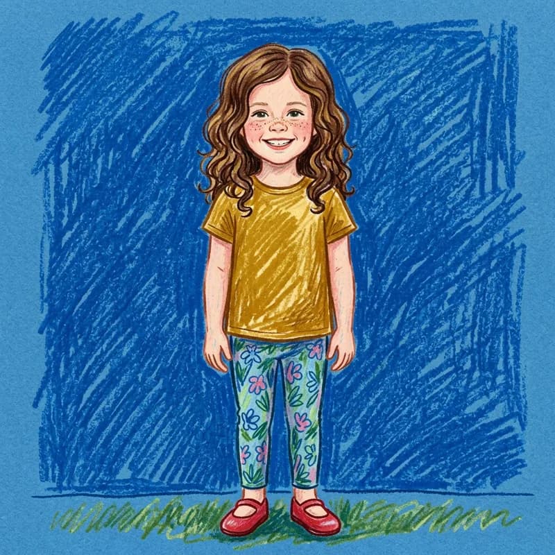 Lena as a character in the Crayon style