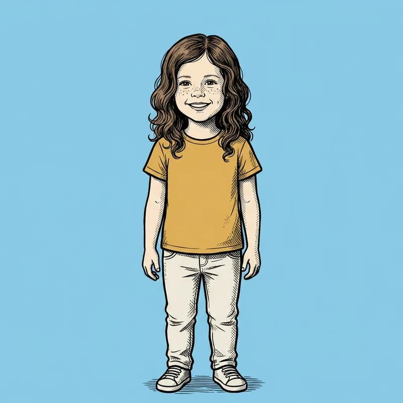 Lena as a character in the Pen & Ink style