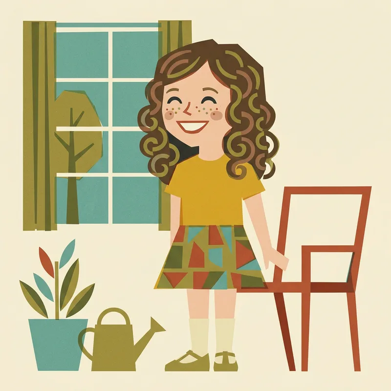 Lena as a character in the Mid-Century style