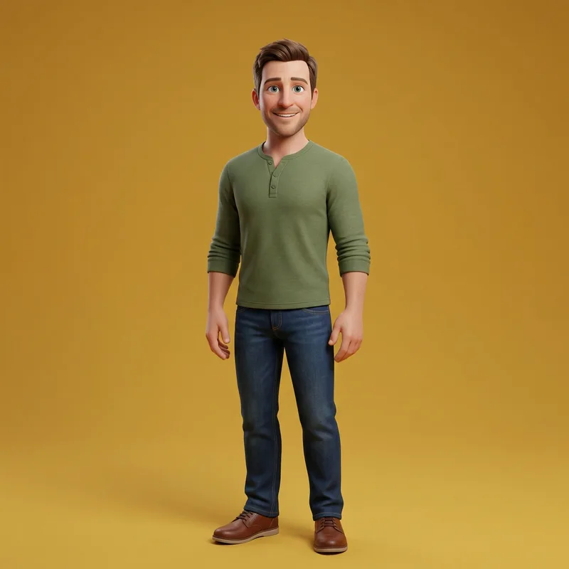 Dad as a character in the 3D Animated style