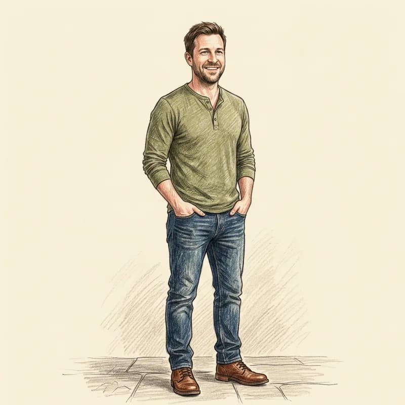 Dad as a character in the Colored Pencil style