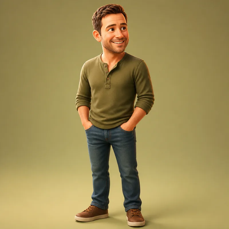 Papa als Figur im Zeichenstil 3D-Animation